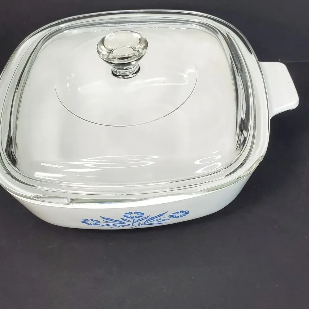 Vtg Corning Ware Casserole Dish Blue Cornflower 1 qt P-1-B Farmcore Country
